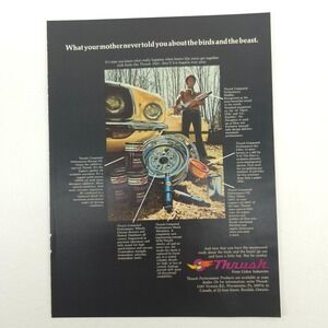 VTG Ford Mustang Thrush Advertising Print Ad 1970s Oil Filters Muscle Car Promo